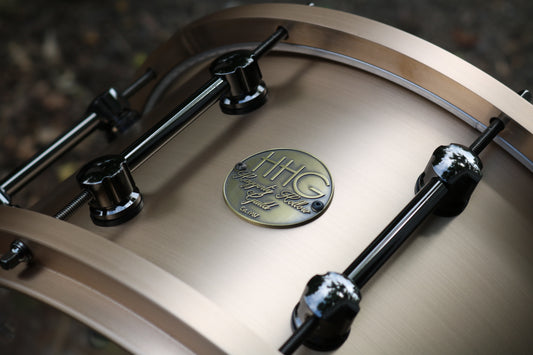 B20 Cast Bronze Snare Drum with Matching Cast Hoops & Black Nickel Hardware