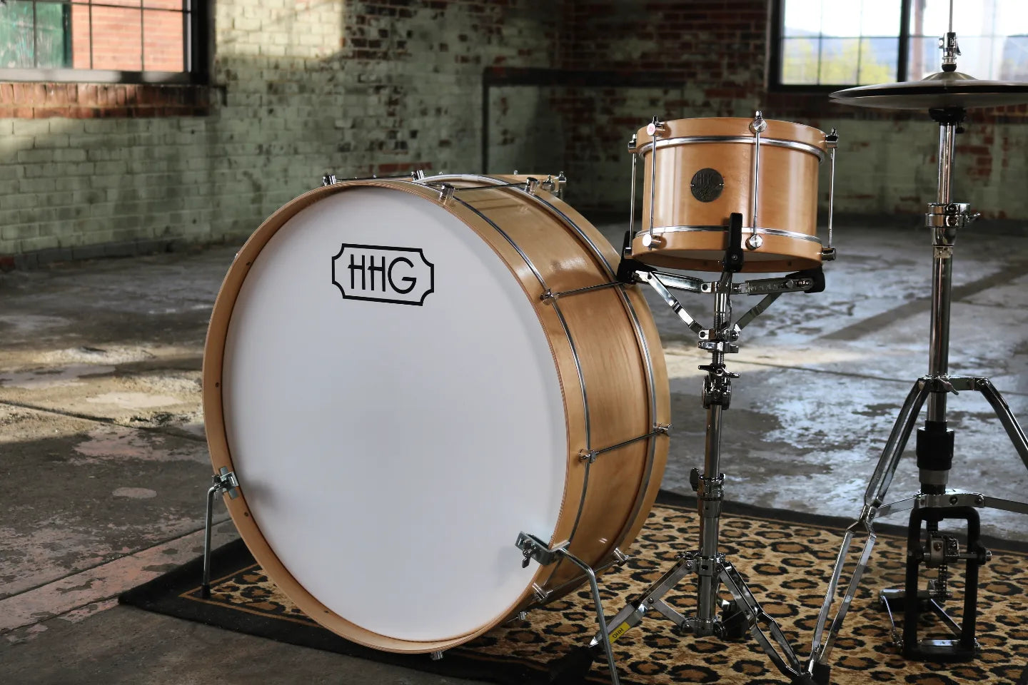 HHG Drums Maple Single Tension Drum Set Natural Satin Lacquer