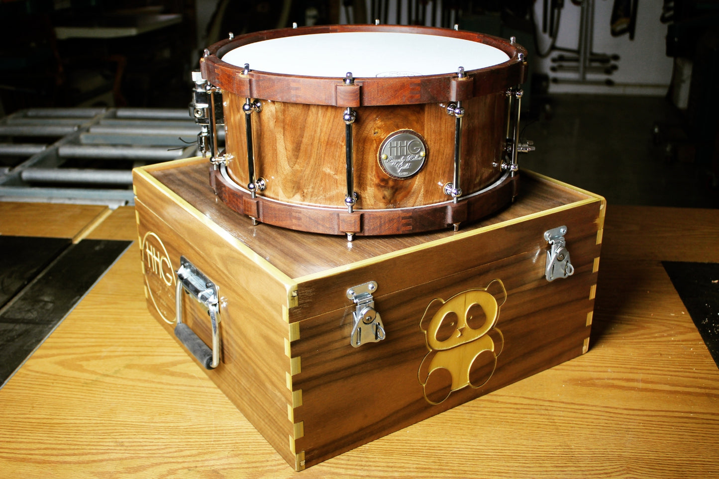 HHG Custom Engraved Drum Case, Semi Gloss Walnut