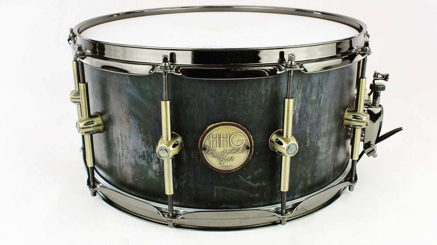 HHG Drums 14x7 Raw Plate Steel Snare, Oxide Patina