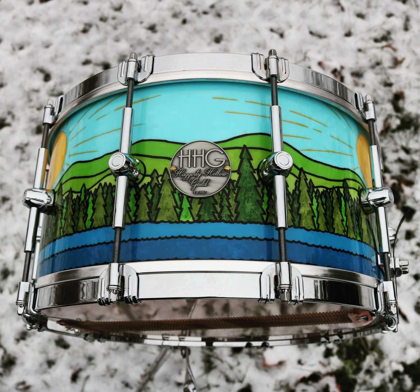 HHG Drums Hand Painted "Pennsylvania" 2020 1" Thick Maple Stave Snare