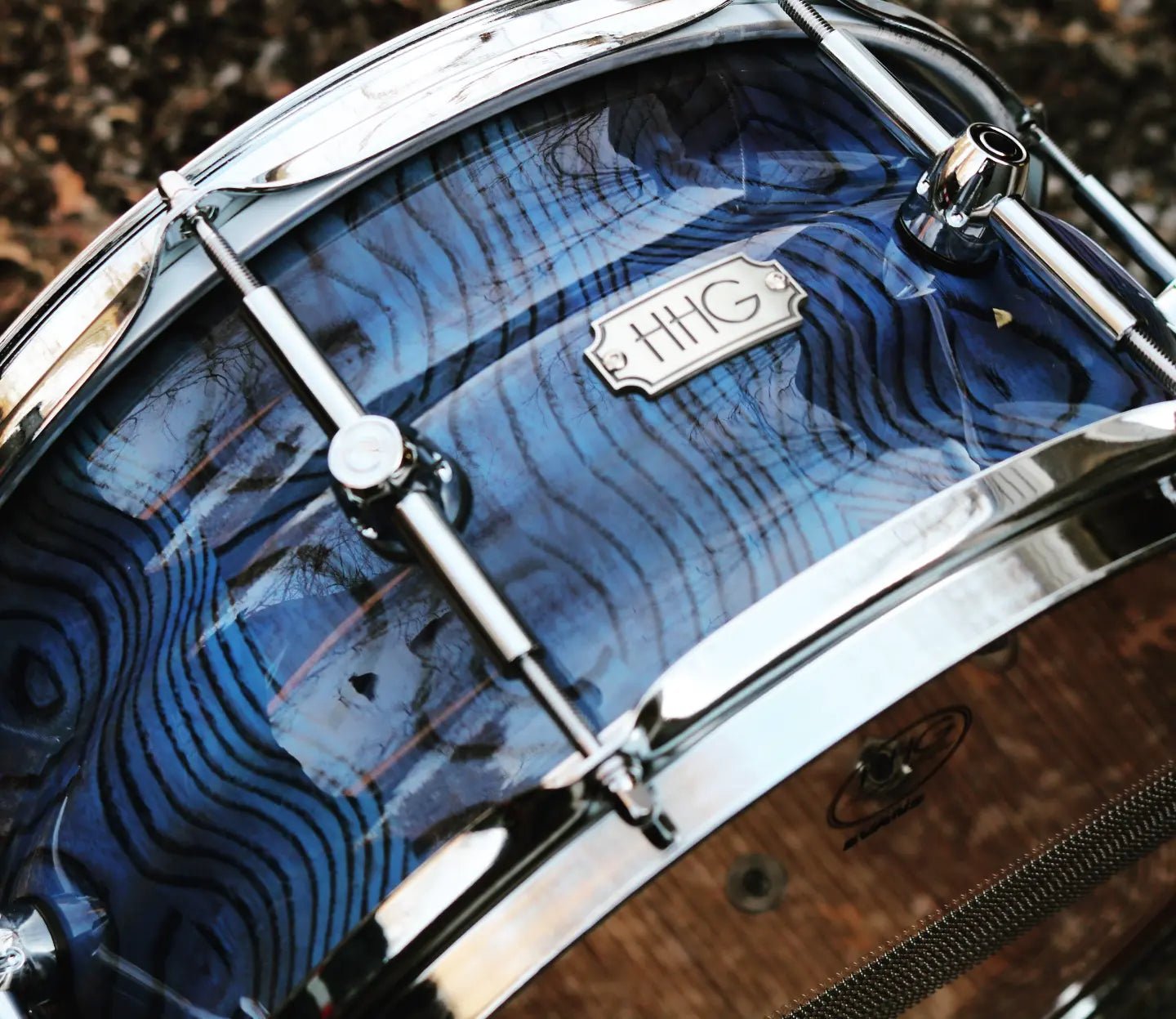 HHG Drums 14x7- 32mm Thick Contoured Ash Stave Snare(This Shell Completed With Your Choice Of Hardware) 2021 Electric Blue High Gloss Lacquer