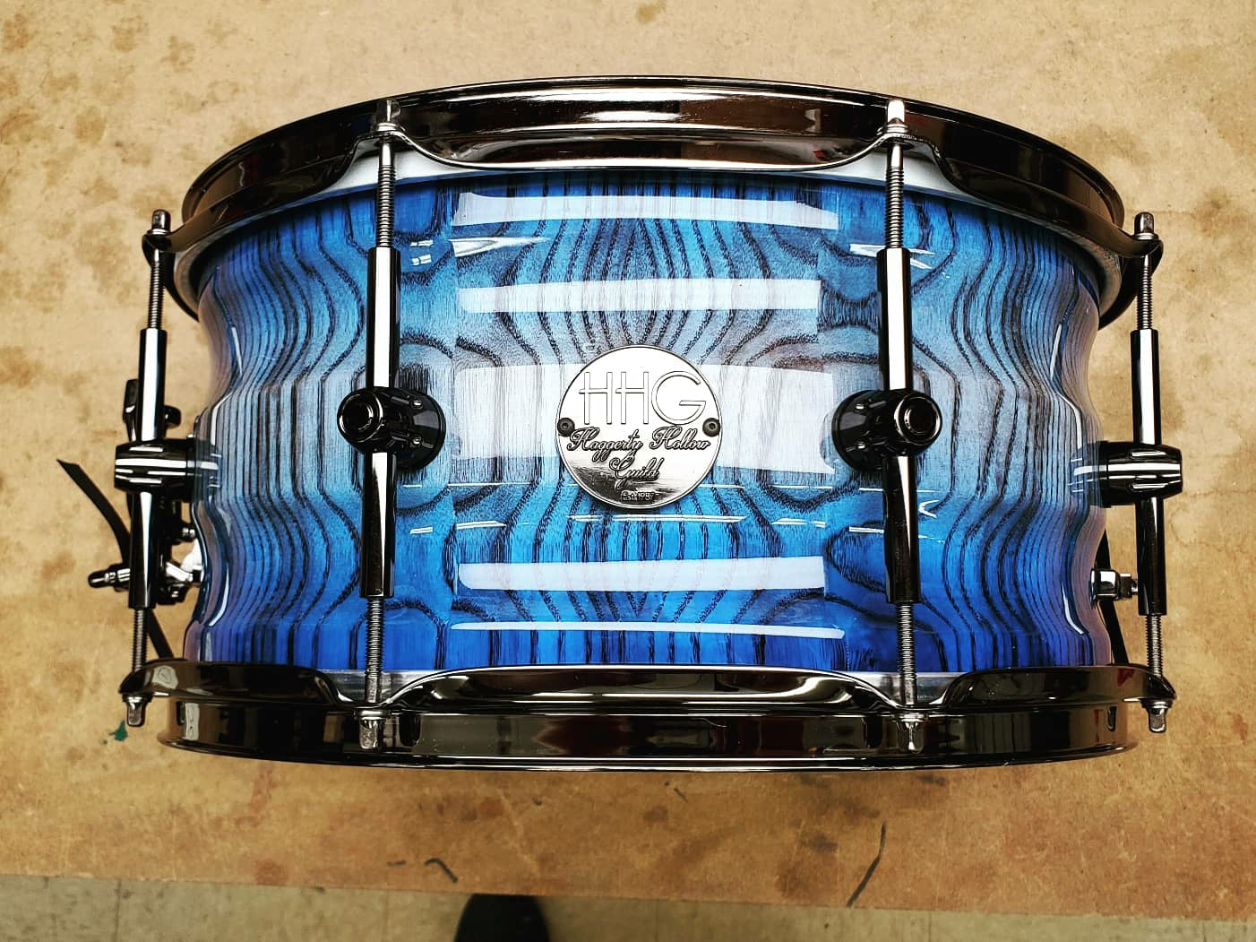 HHG drums 14x7 Contoured Ash 2020 Electric Blue High Gloss Lacquer
