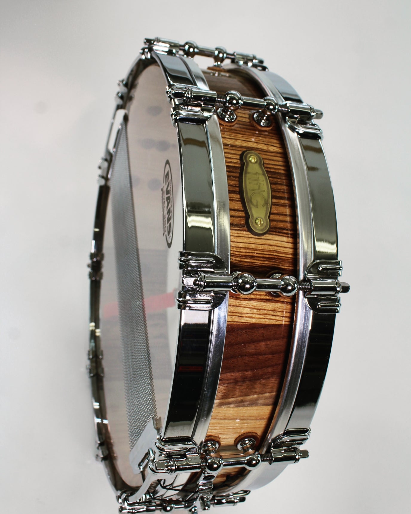 HHG Drums Zebrawood-walnut-Ash Stave Piccolo 2020 Satin Lacquer