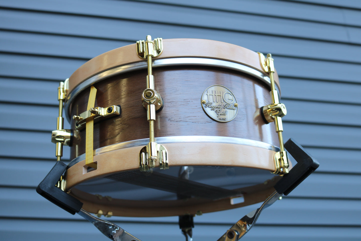 HHG Drums 12x5 Pennsylvania Walnut snare drum with maple hoops 2023 - Satin Natural Lacquer