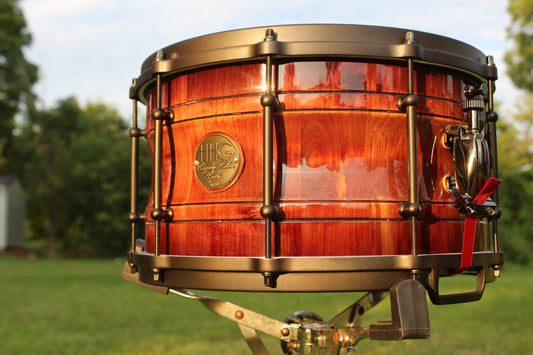 Contoured Cedar Stave Snare Drum with Flat Black Powder Coated Hardware