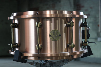 Cast Copper Snare Drum with Matching Cast Copper Hoops