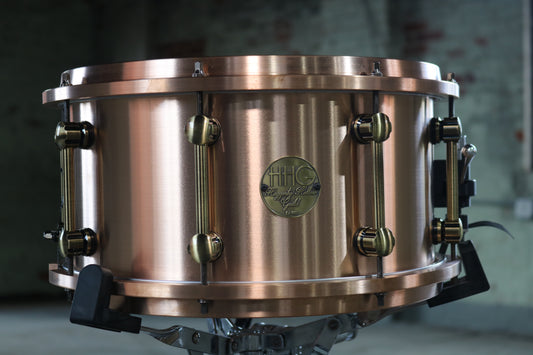 Cast Copper Snare Drum with Matching Cast Copper Hoops