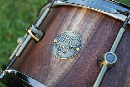 Calico Walnut Stave Snare Drum with Antique Bronze Hardware & Satin Lacquer Finish