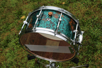 Maple and Petina copper hybrid snare drum with Chrome Hardware