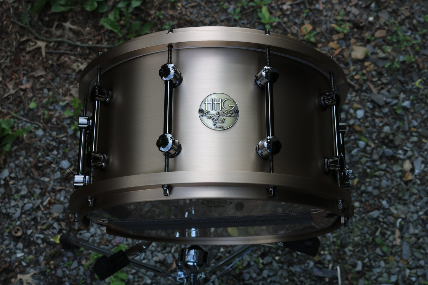 B20 Cast Bronze Snare Drum with Matching Cast Hoops & Black Nickel Hardware