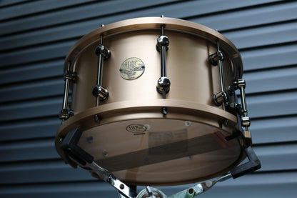 B20 Cast Bronze Snare Drum with Matching Cast Hoops & Black Nickel Hardware