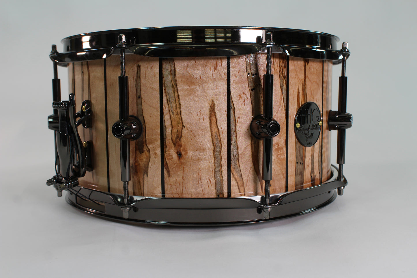 Ambrosia Maple Stave Snare Drum with Satin Lacquer & Black Nickel Hardware