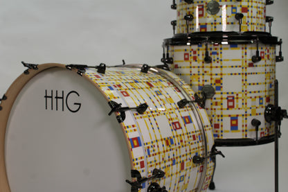 Mondrian-Inspired Maple Drum Set with Black Hardware