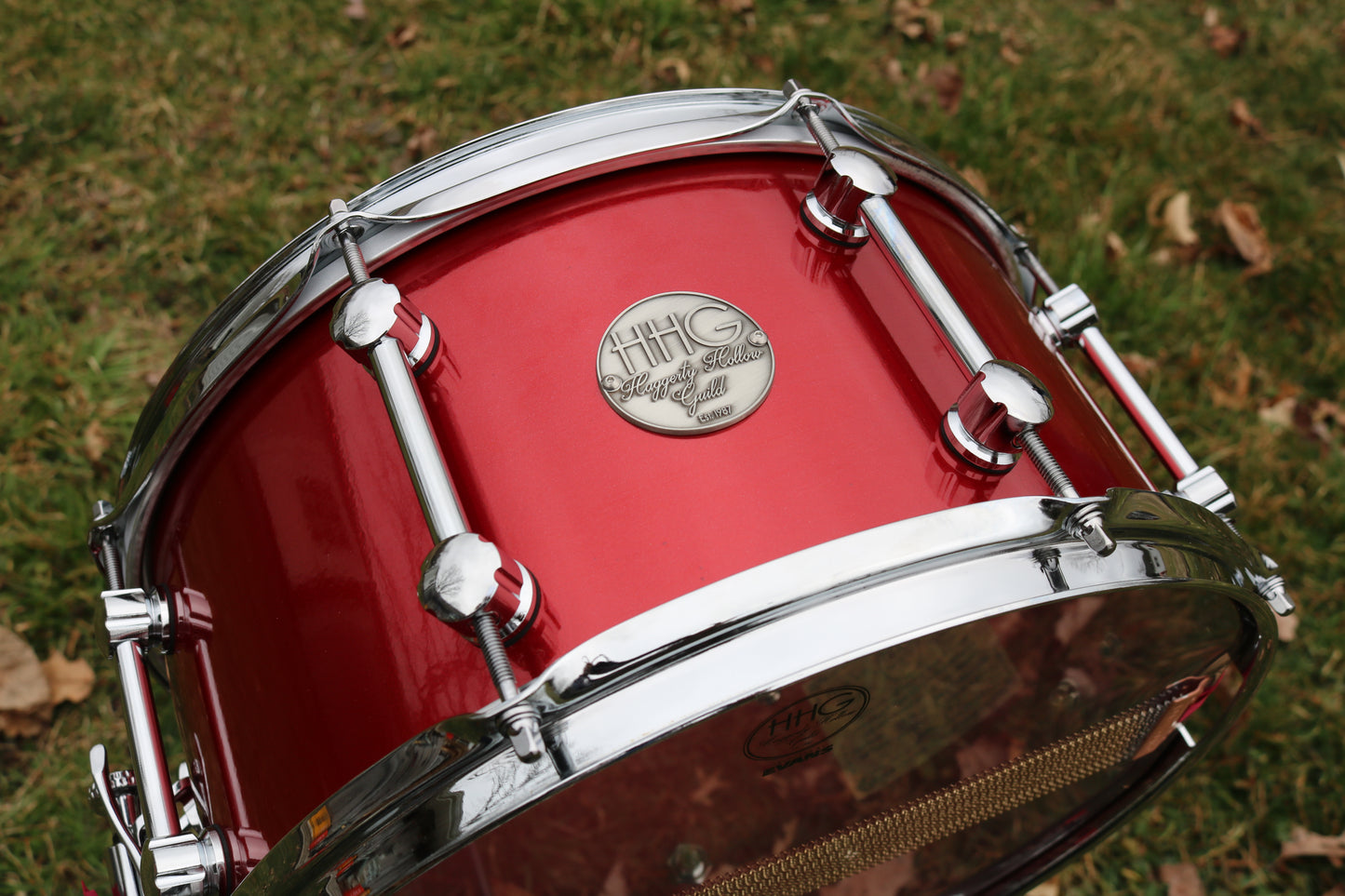 HHG Drums 14"x7" Carbon Steel Snare, Dazzling Red