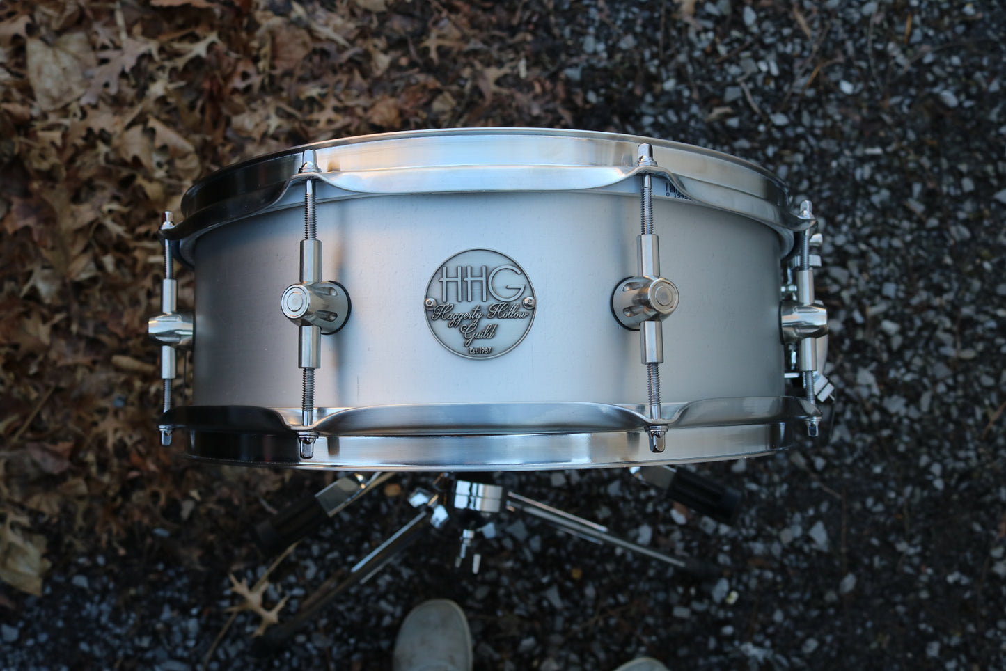 HHG Drums  14x5.25 Handmade Aluminum Alloy Snare 2022 Steel Mill Satin Lacquer