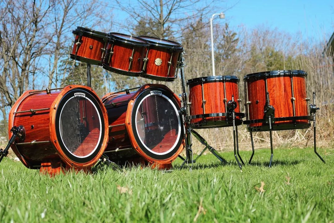 HHG Drums Solid Bubinga 7 Piece Kit 2022 Natural High Gloss
