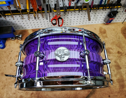 HHG drums  14x7 Ash Contoured Stave 2020 High Gloss  Purple Burst