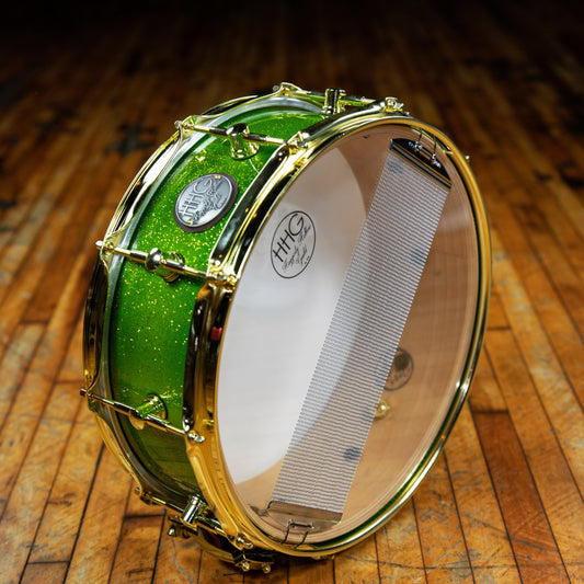 HHG Drums 14x5.5 Beechwood Snare Drum, Golden Emerald