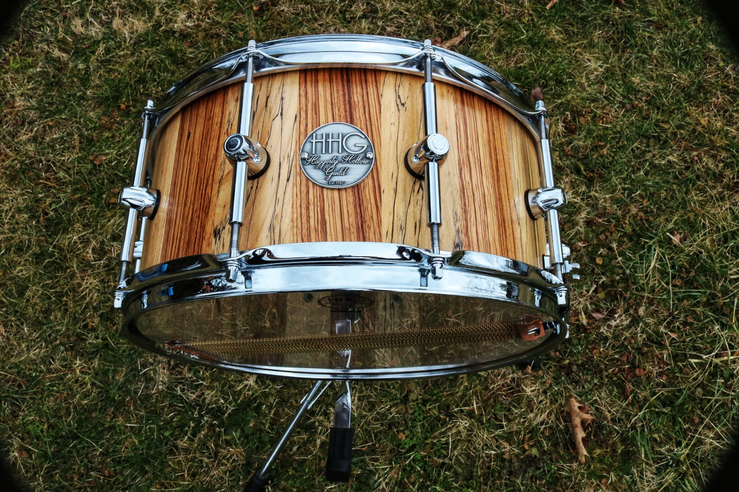 HHG drums  14x6.7 Zebrawood, Spalted Maple, And Ash Stave Snare 2020 Natural satin