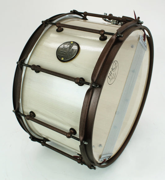 HHG Drums 14x8 Maple Stave Snare, Antique White Pearl Lacquer