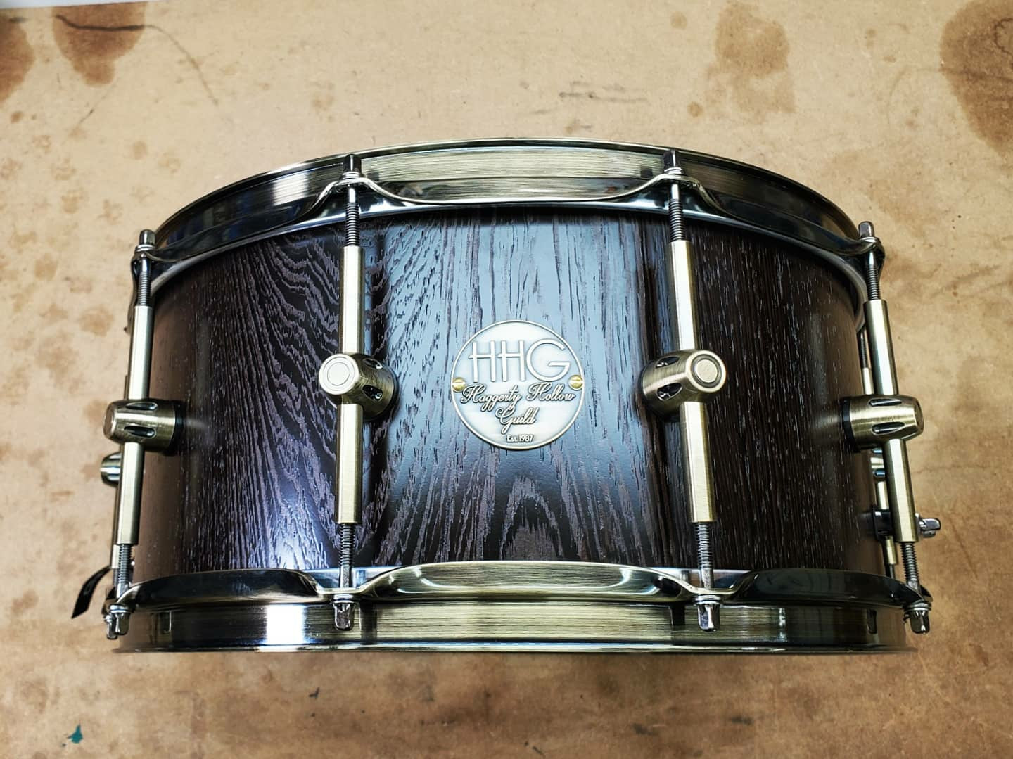 HHG drums  14x7 Wenge Stave With Bronze Hardware  2020 Natural Satin Lacquer