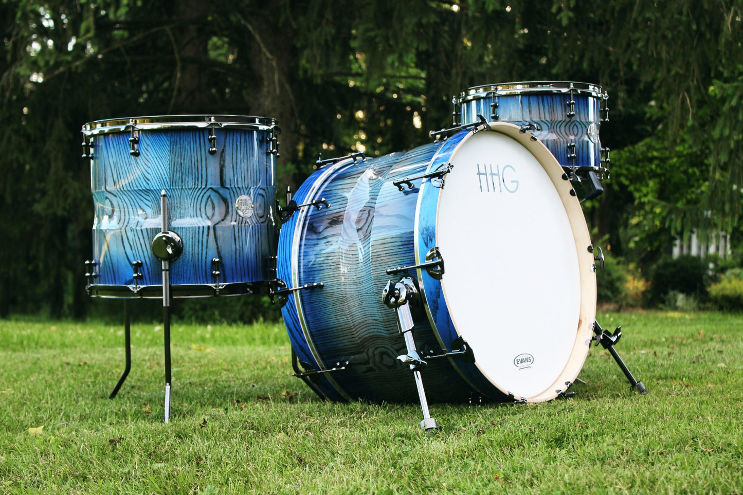 HHG Drums Contoured Stave Kit 2019 Royal Blue Burst High Gloss
