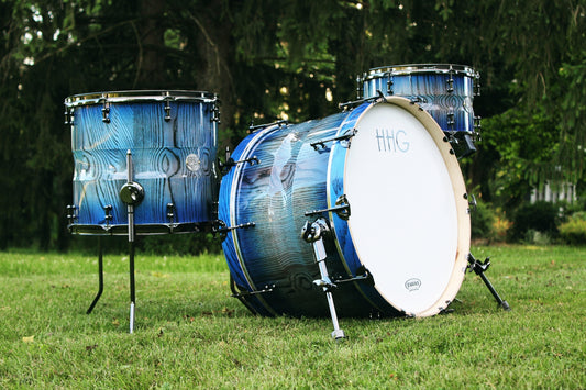 HHG Drums Contoured Stave Kit 2019 Royal Blue Burst High Gloss