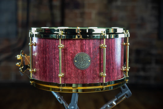 HHG Drums Purpleheart Stave Snare, Satin Oil